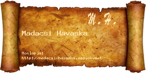 Madacsi Havaska névjegykártya